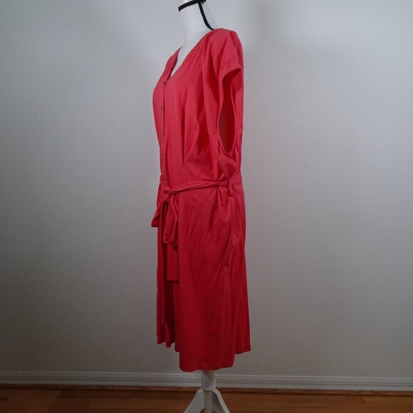 Calvin Klein T-Shirt Dress Women's Plus Size 24W Pink Coral Button Front - Picture 4 of 11